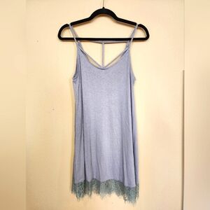 Easel mini knit slip dress with lace hem